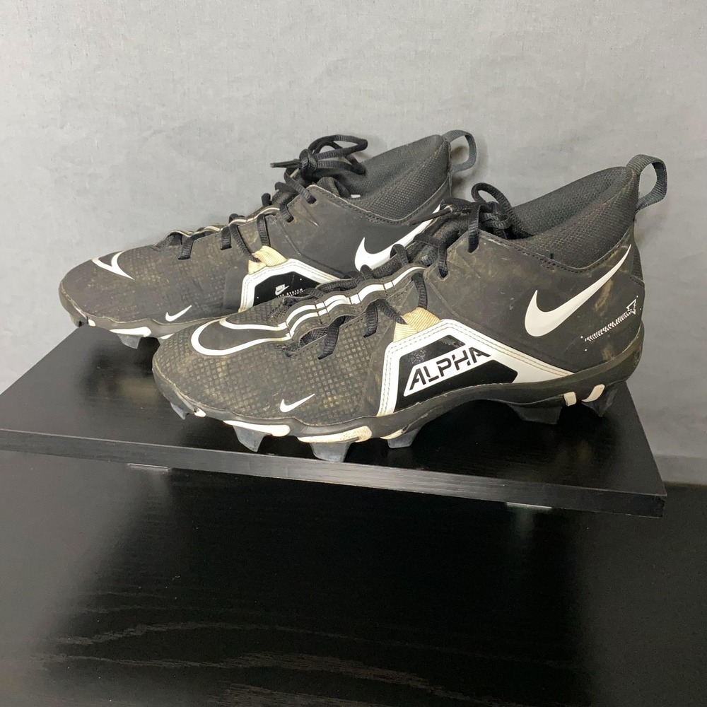 Nike Alpha Menace Football Cleats Mens Size 10 Black White Fastflex CV0582-001